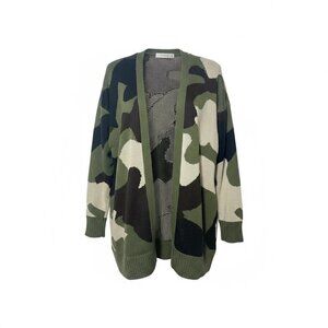 NEW Workshop Republic Clothing Green Camo Print Open cardigan, Size Large